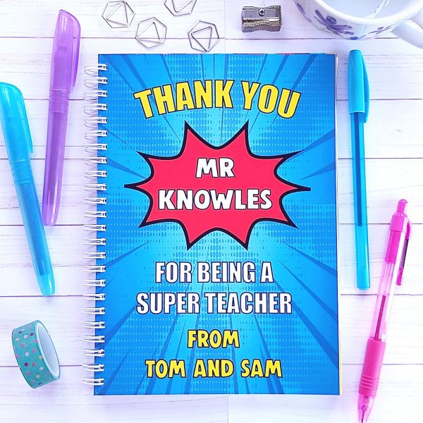 Personalised Thank You Teacher Notebook- Super Teacher 3 1-1 img