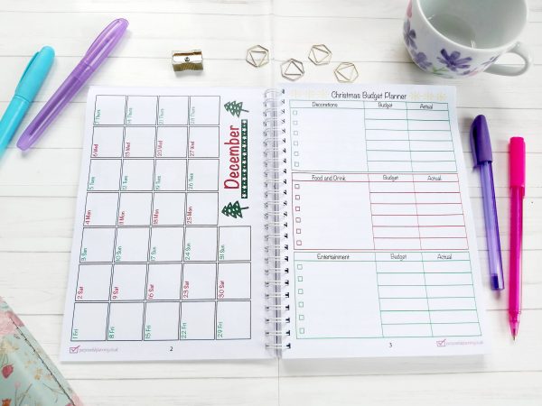 Christmas Planner Notebook- Calendar and Christmas Budget Planner