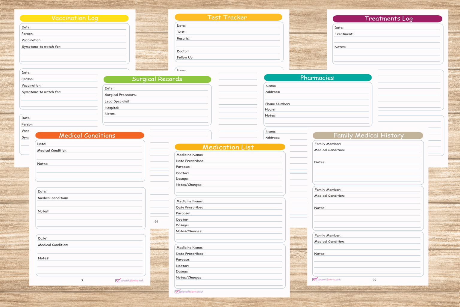 Personal Family Health Medical Diary Planner