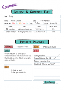 Course Info and Project Planner Example
