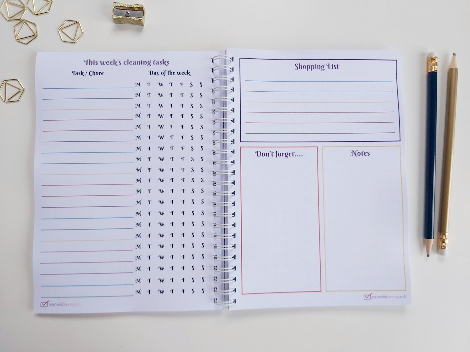 Personalised Cleaning Diary Notebook