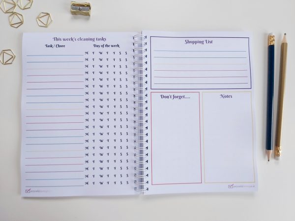 Cleaning Diary Weekly Tasks