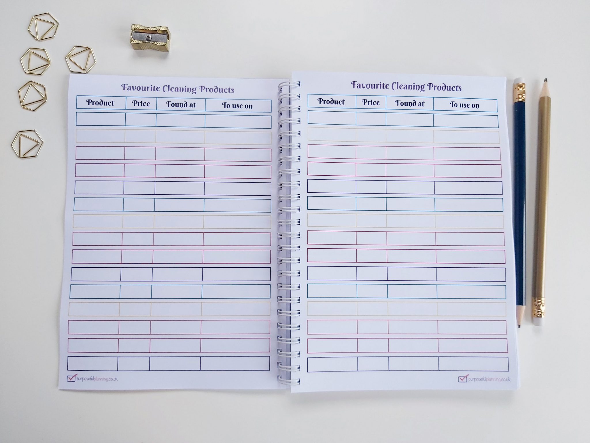Personalised Cleaning Diary Notebook
