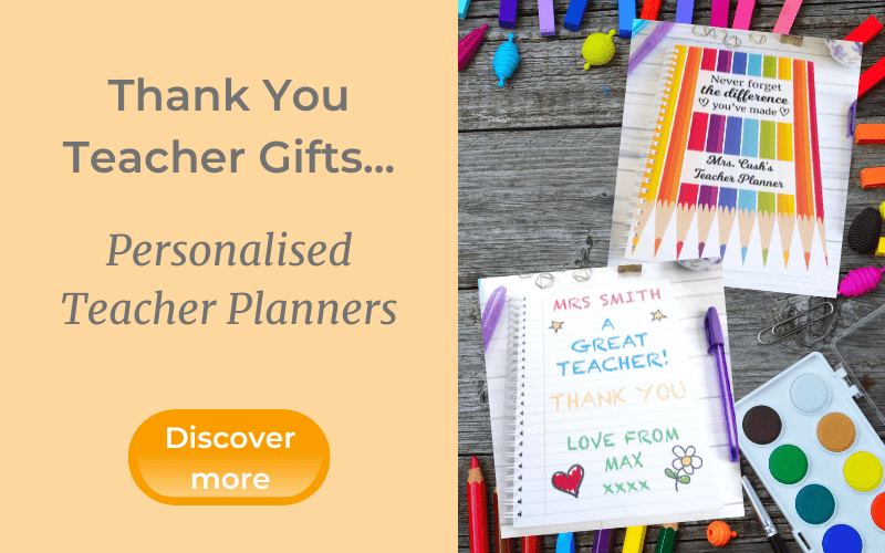 Thank You Teacher Gifts...Personalised Teacher Planners