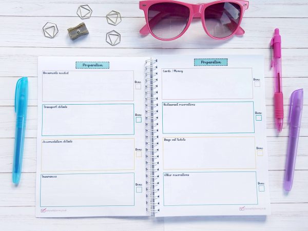 Holiday and Travel Planner Notebook Preparation Page