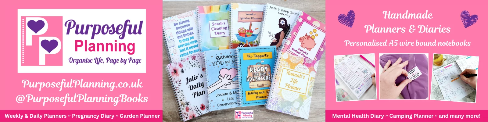 Personalised Planners and Diaries – Handmade by Purposeful Planning UK